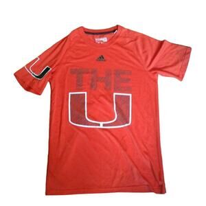 Adidas University of Miami Men's SM School Spirit Graphic T-shirt